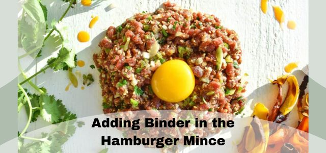 Adding egg in the hamburger mince